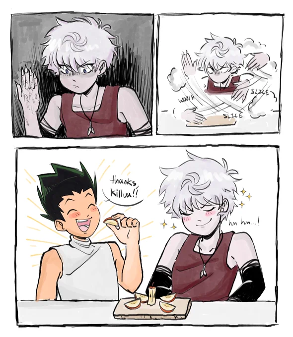 true love is when...... boy cuts apple for you 