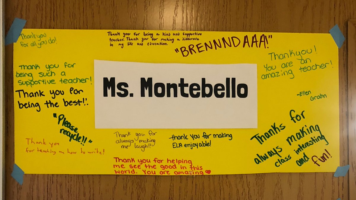MsMontebello's tweet photo. Thank you @MsDulinPCMS &amp; our National Junior Honor Society students for creating these beautiful posters! A simple and powerful reminder of the impact and importance of showing up for our kids. https://t.co/tWtfP3Pw5C