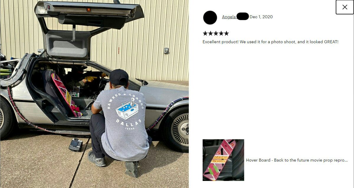 Happy customers with their new hover board props giving great reviews. I'm very happy to share my artwork. Want one of your own? Ready to ship anywhere in the world! #cosplay #80s
#movieprop #BackToTheFuture #hoverboard 
Check it out:  etsy.me/34cTk7K