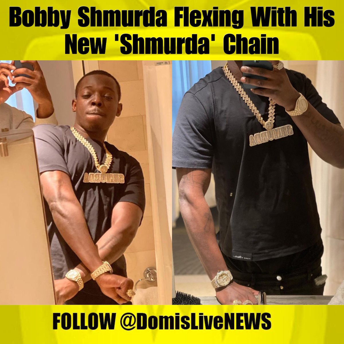 #BobbyShmurda Flexing With His New 'Shmurda' Chain 🔥🔥🔥🔥?