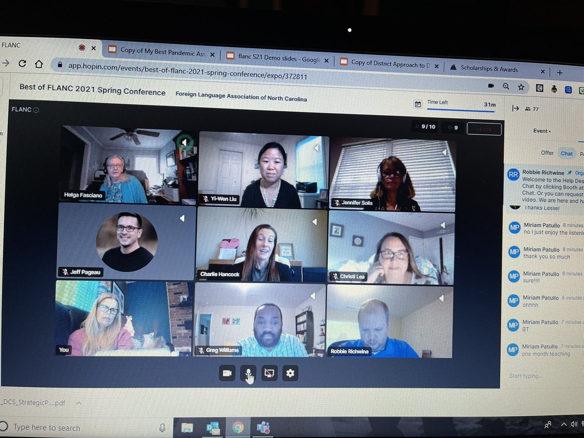 PolyglotPerezM's tweet photo. #flanc board debrief after today’s conference!  So honored to serve the board with this AMAZING group! @FLANC_WorldLang #flancsbest2021 https://t.co/zWSqWxMiSa