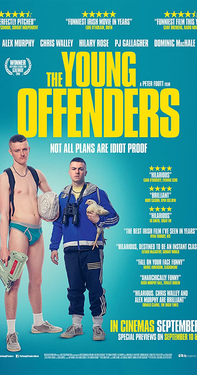 Young Offenders (2016): Two Irish scallywags go on an adventure to escape their rubbish lives. Daft, brash but with a big heart.  @Alexmurphy_97,  @WalleyChriss,  @thehilaryrose &  @pjgallagher are boss. Shameless via Inbetweeners meets Trainspotting. I've not LOL this much in ages!