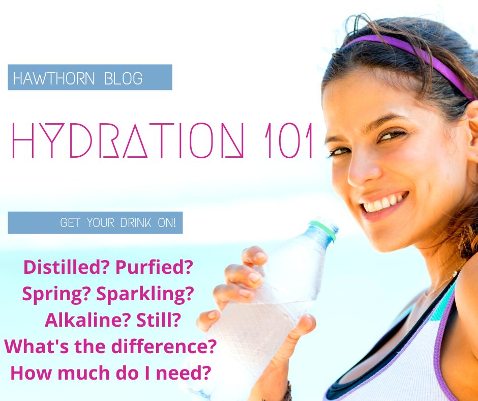 What's with all these types of water? What's the difference? Which one is best? How much do I need to stay hydrated? can you drink too much water? Answers to al of these questions and more! Check out our Hydration 101 post on the Hawthorn University Blog! zcu.io/ih8Q