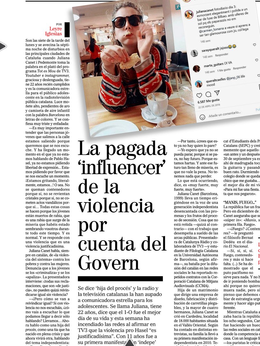 La influencer de la violencia en Cataluña se llama Juliana
Lo cuenta en <a href="/Cronica_ElMundo/">Crónica</a> <a href="/Leyre_Iglesias/">Leyre Iglesias Velasco</a>
