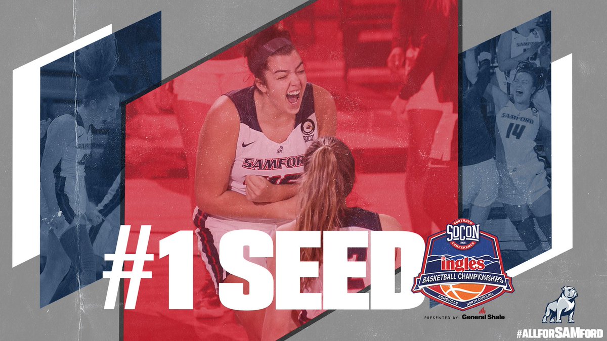 SamfordWBB's tweet photo. The bracket is SET! 

Bulldogs are the #1 seed heading into the SoCon Tournament!

Game 1  ⬇️ 
March 4 | 11 AM CT

#AllForSAMford https://t.co/roo3ikVb49