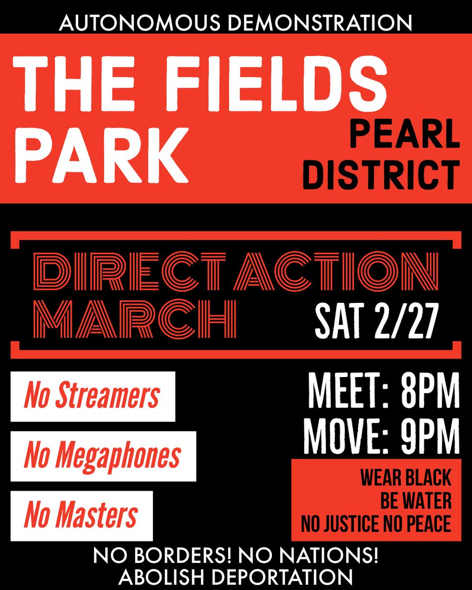 whisper_web's tweet photo. #PDX The Fields Park. Tonight (Saturday). 8pm. Direct Action March.
No More Racist Deportations!
#WCWW #portlandprotest #DABestEvents #ACAB https://t.co/AHZFLU3ft9