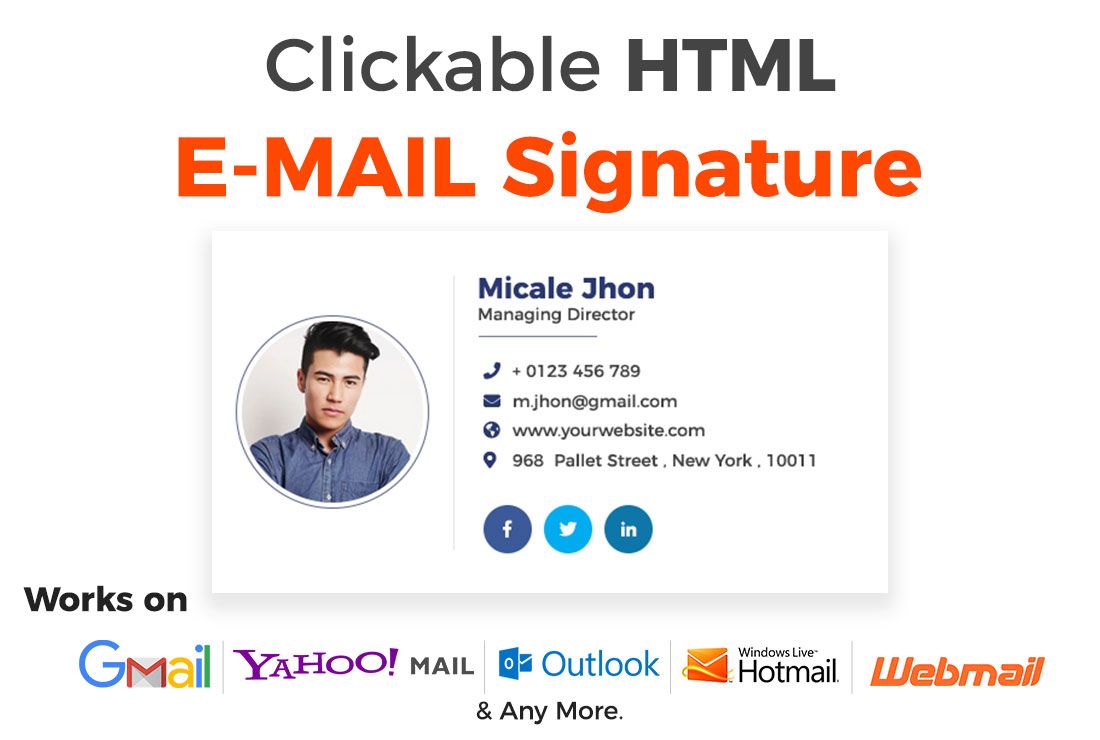 SuponSaha's tweet image. I will create professional clickable HTML email signature for outlook, gmail
buff.ly/38AlVG6

#html #emailsignature #clickable #psd #socialicon #email_marketing #email #design #gmail #webmail #outlook #contact #professional_email #responsive_signature #e_signature