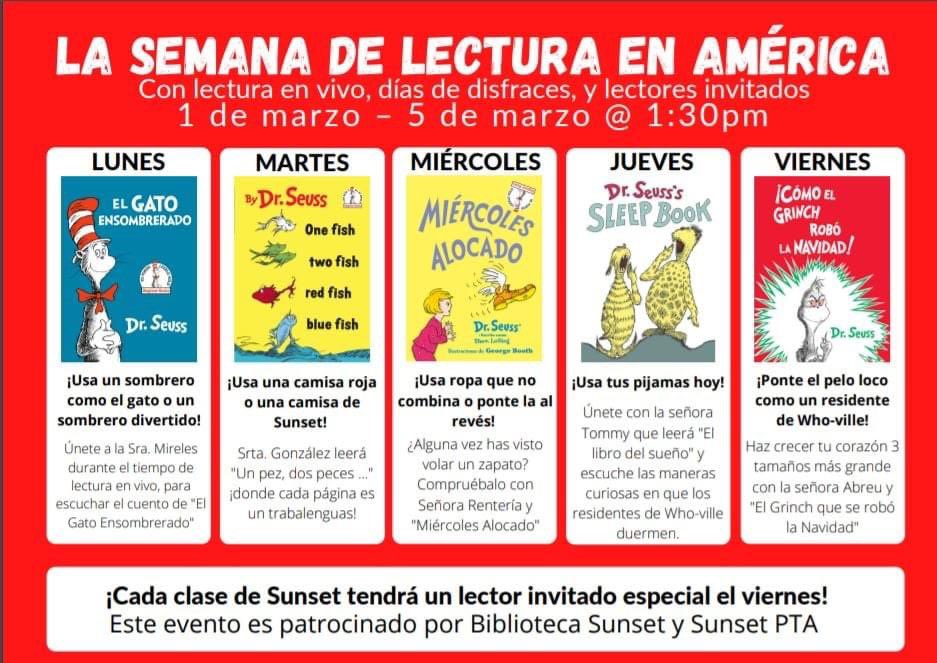 SunsetDual's tweet image. Celebrating Read Across America next week!