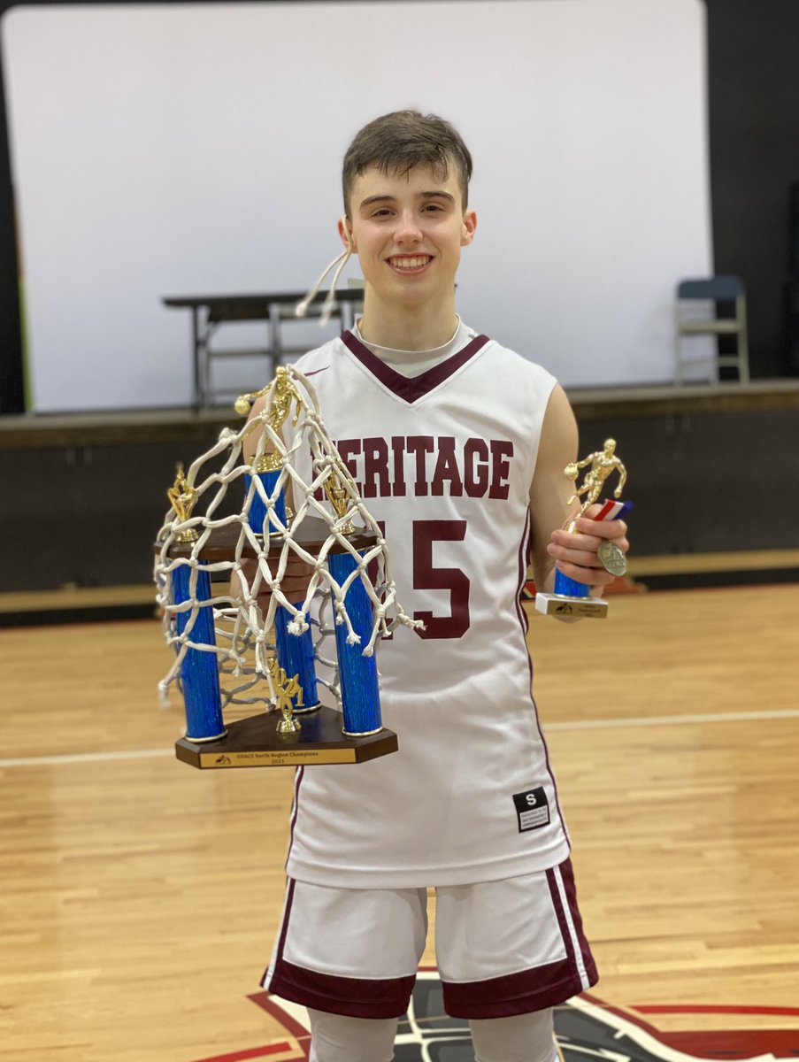 HCSPatriots1's tweet photo. Congrats to @RoanokeMBB commit, senior @Ja10Hay Hayden James for securing #ODACS State Tourney #MVP for 3rd year in a row! Also finishes as 2nd all-time leading scorer at Heritage. What a career! @novahoopsCom @PWSportz @Phenom_Hoops @PrepHoopsVA @NorfolkKnights @DMVeliteNews https://t.co/Z4LCVXc8gT