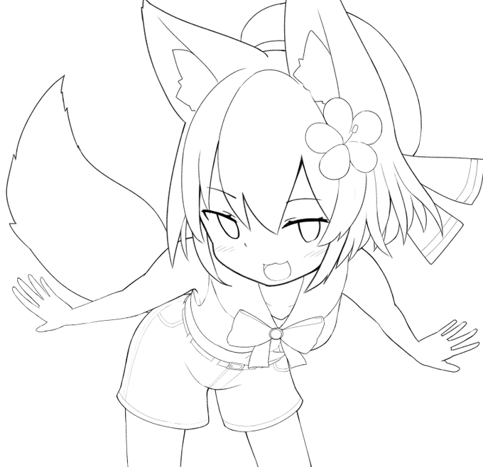 謎ポーズの線画でけた 