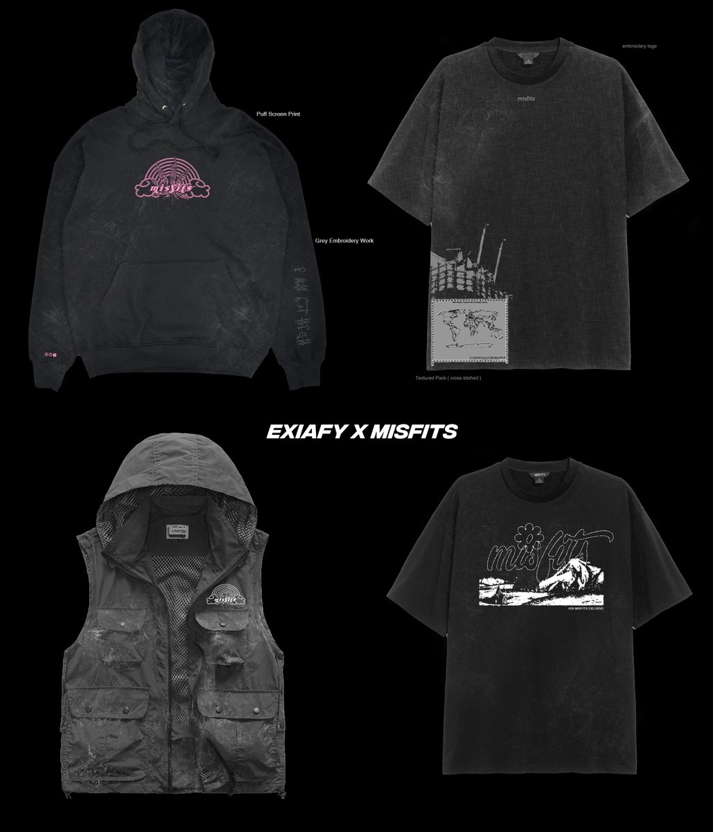 exiafy's tweet photo. 4 PIECE COLLECTION #ScuffedContest 
-Emboss Puff Print Hoodie -> Cotton Candy 🍃
-Arm-Cut Zipper -> style direction [ goes over the hoodie ] 2-piece drop
-altitude T
-geographical T https://t.co/YGYx7eJXFx