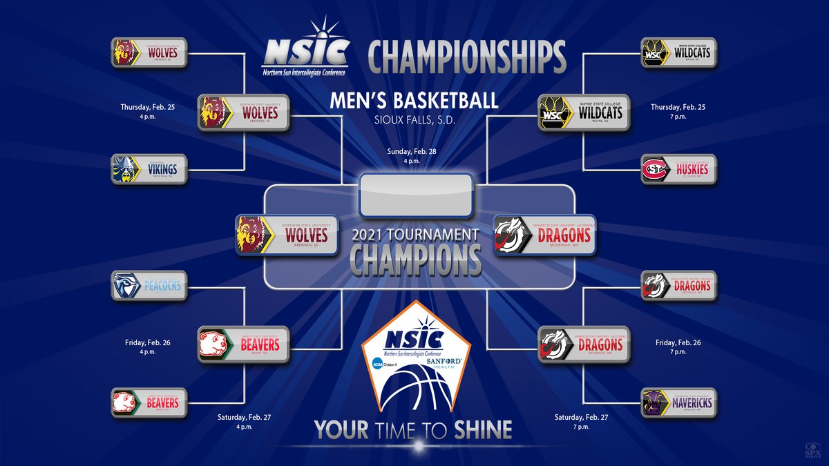 The NSIC/Sanford Health Men's Basketball Tournament Championship game is set. 
<a href="/MSUMDragons/">MSUM Dragons</a>  vs. <a href="/WolvesAthletics/">#GoWolves</a> - 4 p.m. at the 
@SanfordPentagon
 
Watch on @MidcoSN or #NSICNetwork 

NorthernSun.org/NSICTourney