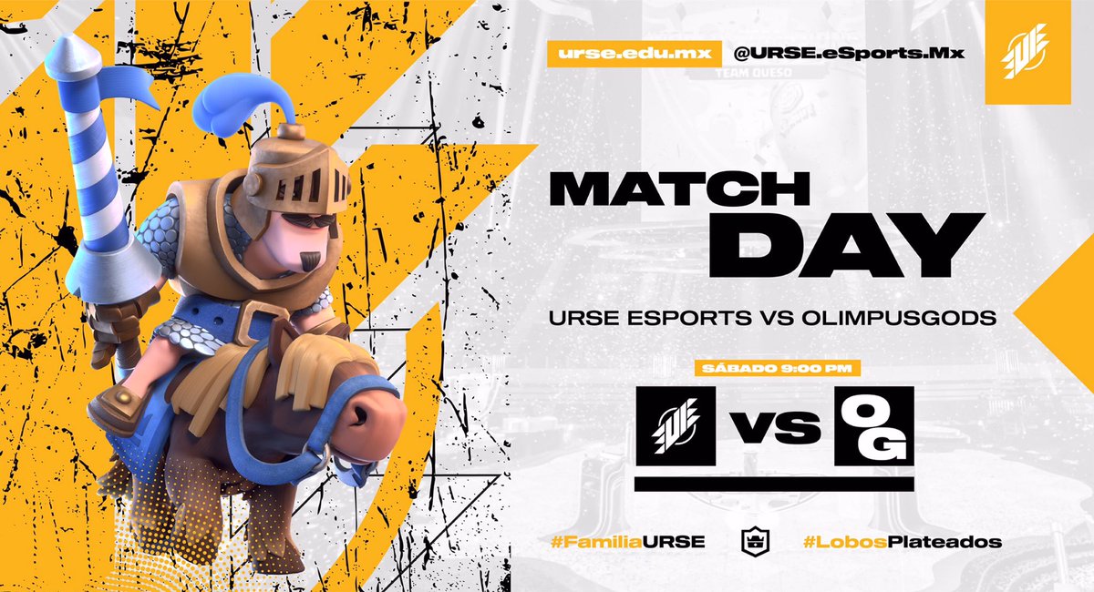 Nuestro selectivo de #ClashRoyale participará en un amistoso el día de hoy. ¿Ganaremos la revancha?

¡Es momento de demostrar la #GarraURSE!

#URSEeSports #URSEOaxaca #LobosPlateados