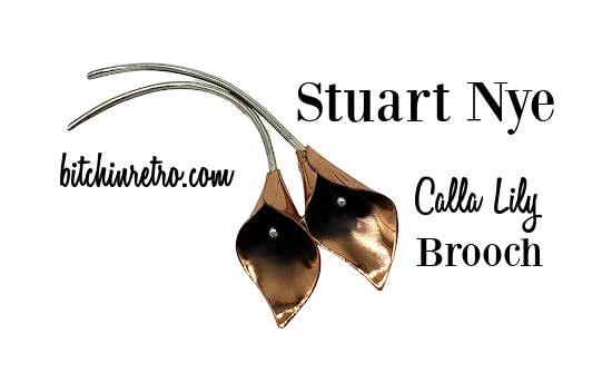 RetroCEO's tweet photo. Sweet and #nostalgic design by artisan #StuartNye. Copper #callalilies gracefully capture the subtle sweep at the tips, just as they are found in #nature. #Love the silver stamen and stems.
#callalily #floral #flowers #giftsforher #brooches #bitchinretro
https://t.co/mOWkVWs9XP https://t.co/PVRCDfl8YK