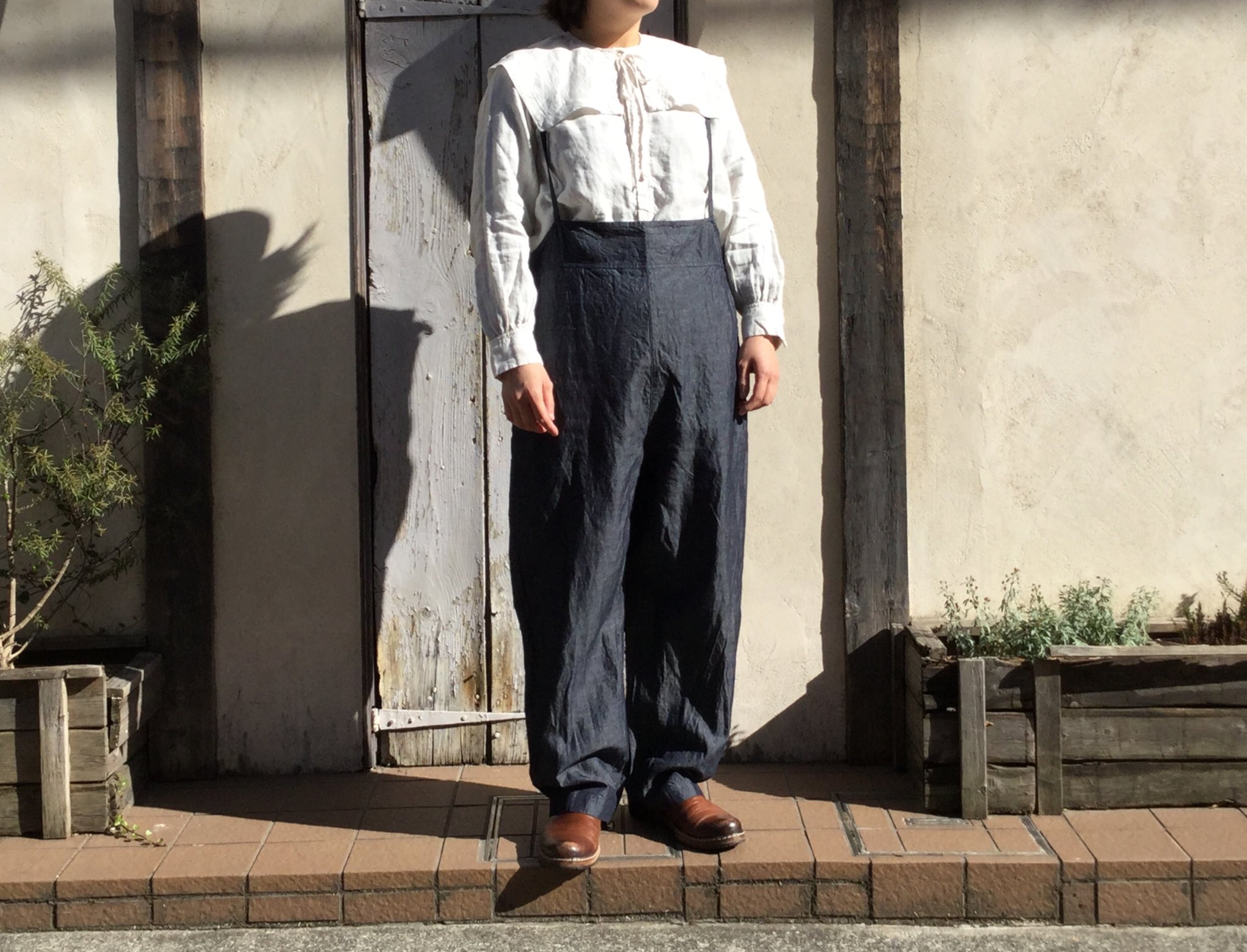 ネストローブコットンリネンダンガリーサロペット
