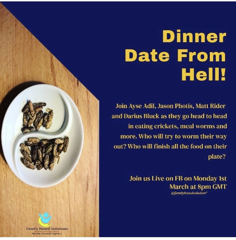 stay_katherine's tweet photo. The team @fbsolutions12 are getting their appetite ready, come join them for dinner on FBook, Monday 8th, This is fundraising at its best! #fundraising #charity #donate #smallcharitybigcommunity #bugeating #community #familybasedsolutions https://t.co/t3R41hmCrg