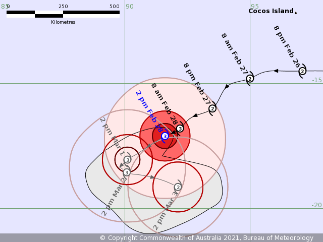 BOM_WA's tweet photo. Severe Tropical Cyclone Marian has gotten right into the spirit of the long weekend, labouring away over the Indian Ocean as a category 3 cyclone. Fortunately it will have minimal impact as it lies far away from the mainland and any islands. #CycloneMarian https://t.co/B1MVXBYXhh https://t.co/lxYz1YavyO