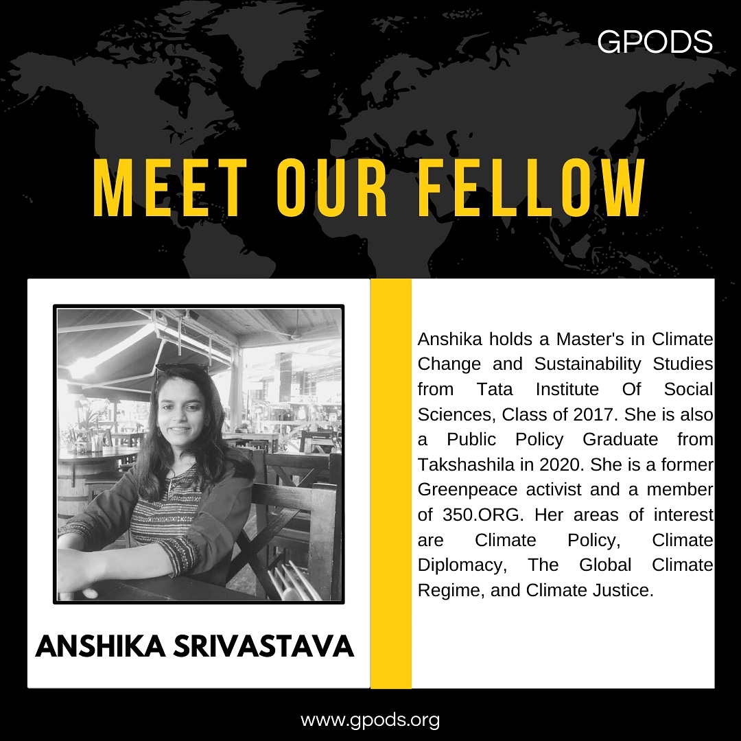 #MeetOurFellows Anshika Srivastava Spring 2021 cohort (Feb-Apr). Embarking on a Journey to bridge the gap between Difference and Change. To know more about GPODS Fellowship Program, visit us at: gpods.org #GPODS #Fellowship #policy #diplomacy #sustainability