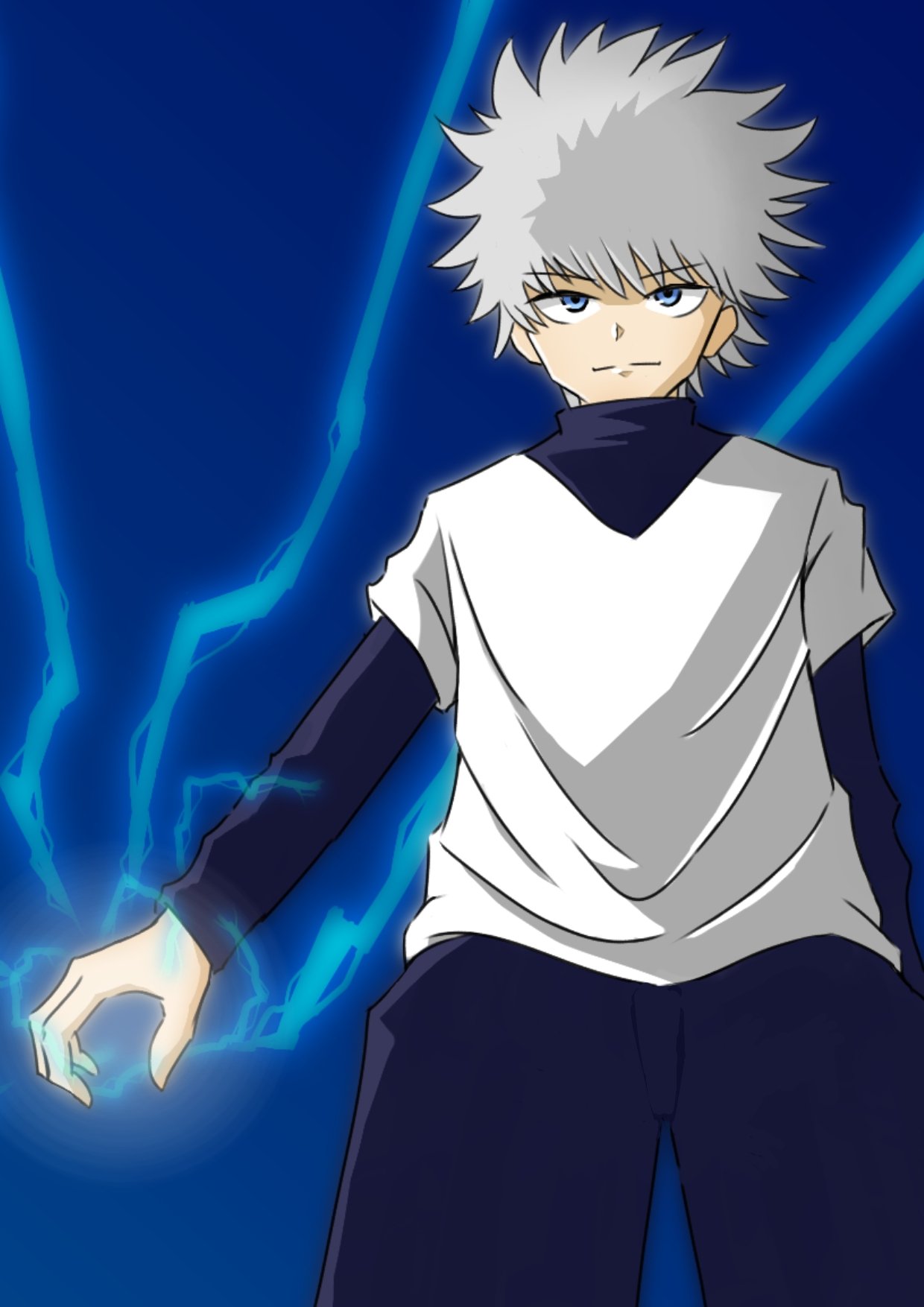 もやっさん Hunter Hunterのキルアくんの二次創作です ˊ ˋ キルアくんといえばこの服のイメージが強いので イラスト初心者 アイビスペイント ハンターハンター Hunter Hunter T Co L72w00dgxj Twitter