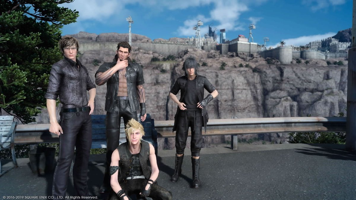quick_silver_pr's tweet photo. The #Chocobros in front of #Lestallum! https://t.co/W3YbLwKt5l