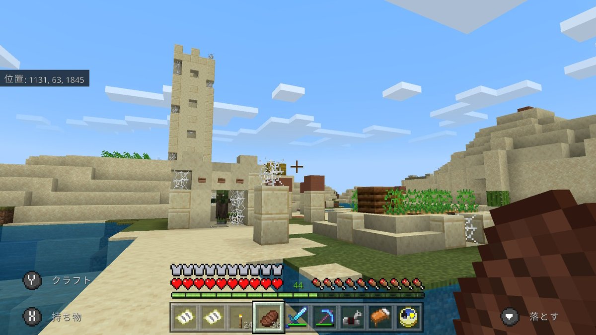 シュシュ 砂漠の村発見 と思ったら なんか様子がおかしい これがゾンビ村というやつですか Minecraft マイクラ マインクラフト Nintendoswitch