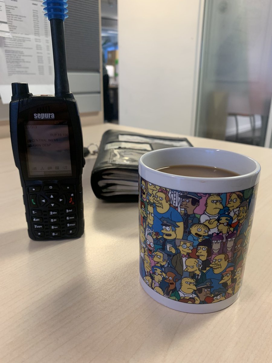 My most prized work possession is my Simpsons mug I received in the 2019 office secret Santa. Praying is survives it’s first of many office/ station moves next week! 🤞🏼#metpolice #coffee #earlyturn