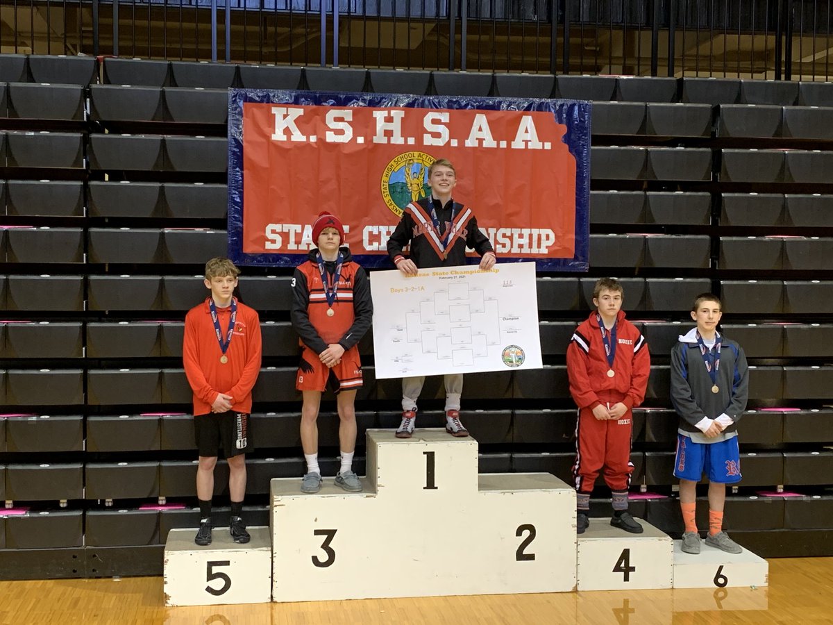 KSHSAA's tweet photo. Freshman Gable Fredrickson wins 3-1A state at 113 pounds #MarysvilleProud https://t.co/mzgPEbGVdX