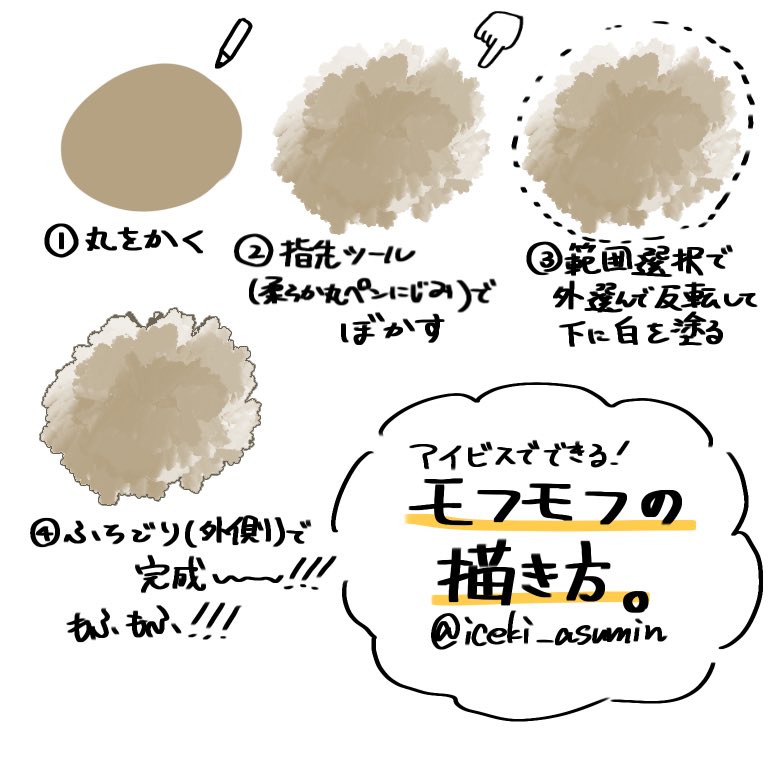 今日アイビスいじってたら気付いたんだけどモフモフ描けない問題これで解決するのでは…?!って思ってメモした 