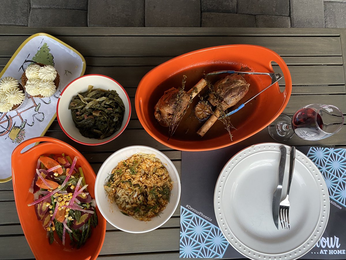 KellyInPhoenix's tweet image. I posted to Instagram, but this is totally Twitter worth too. Tonight, I made a #DevourAtHome meal from @devourphoenix + @LocalFirstAZ. It was braised lamb shanks from @SouthernRailAZ and it was amazing! #DevourPhoenix