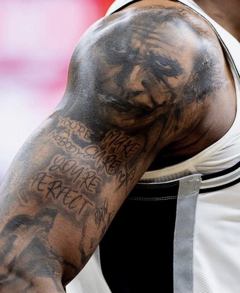 Dr Tyler Lemco Just Now Noticing Demar Derozan Has A Full Shoulder Heath Ledger Joker Tattoo And I M Not Sure Why I Find That Odd But I Find That Very Odd Dr Tyler Lemco Just Now Noticing Demar Derozan Has A Full Shoulder Heath Ledger Joker Tattoo And I M Not Sure Why I Find That Odd But I Find That Very Odd
