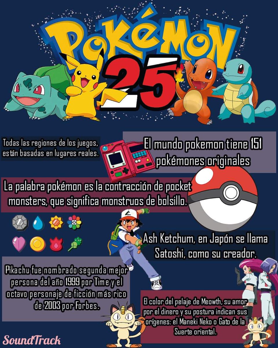 SoundTrackMgz's tweet photo. Hoy fue el día de #Pokemon25, cuéntanos aquí abajado cuáles son los recuerdos más bonitos que tienes de esta gran franquicia. 🤓

#Pokemon #PokemonDay #ashketchum #pikachu https://t.co/BfnCYa0w76
