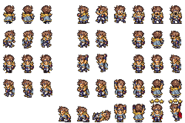 Twitter 上的 うちょー Ffドット風ディシディア衣装のバッツ Dff バッツ クラウザー ドット絵 原作再現 T Co Eneisepnri Twitter