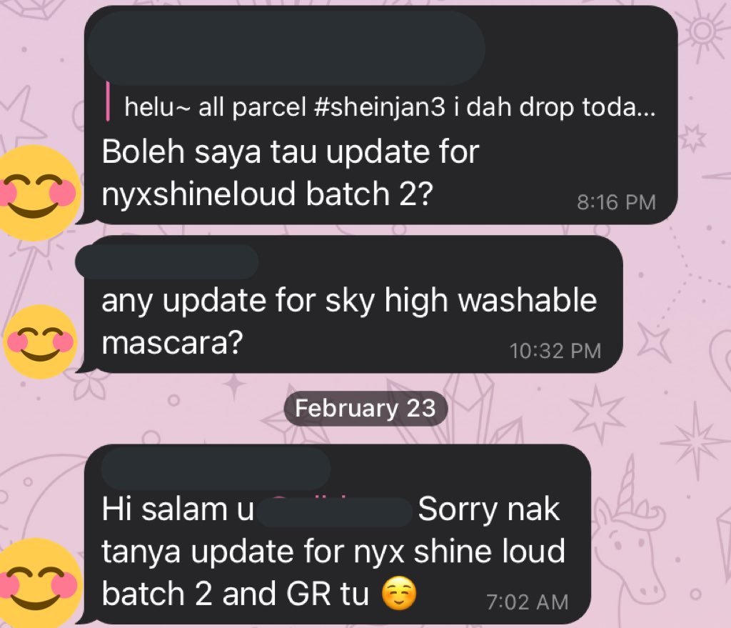 farahstahp's tweet photo. good morning how would u feel if u bought something from a personal shopper on telegram with the promise that your item would arrive in 3-4 weeks time but it has been almost SIX WEEKS AND YET there’s NO UPDATE &amp; NO REPLIES FROM HER for over a week??? i’m so angry lol https://t.co/e9FHqTw3MU