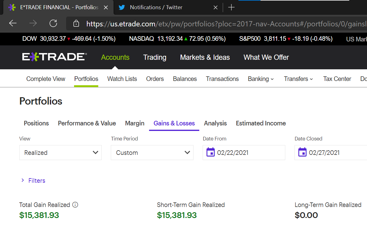 Bloody week on the market doesn't mean you can't make money. +$15.3K profit this week. Some timely shorts on $NIO and $PLTR helped out. Made a few flips on $BFT and $GEVO too. Starting to like $GEVO more.