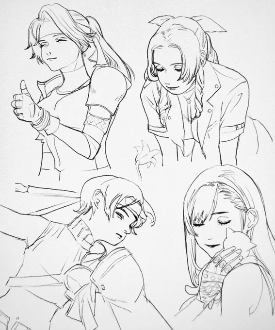 4人のヒロイン?途中
ユフィちゃんの初期設定の描いちゃった…やり直し(。º̩̩́⌓º̩̩̀).゜ 