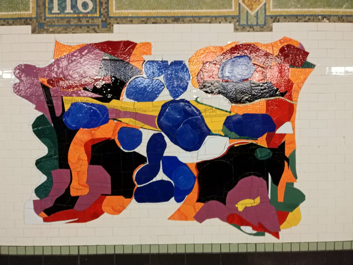 ArtsGazing's tweet image. Noted #artist, #printmaker, &amp;amp; #founder of the Printmaking Workshop Robert Blackburn’s last #PublicArt piece was ‘In Everything There is a Season’, a work full of color &amp;amp; energy, just like #NYC. (6 train, 116th St stop) #BlackArtist @RBPMW @MTAArtsDesign rbpmw-efanyc.org