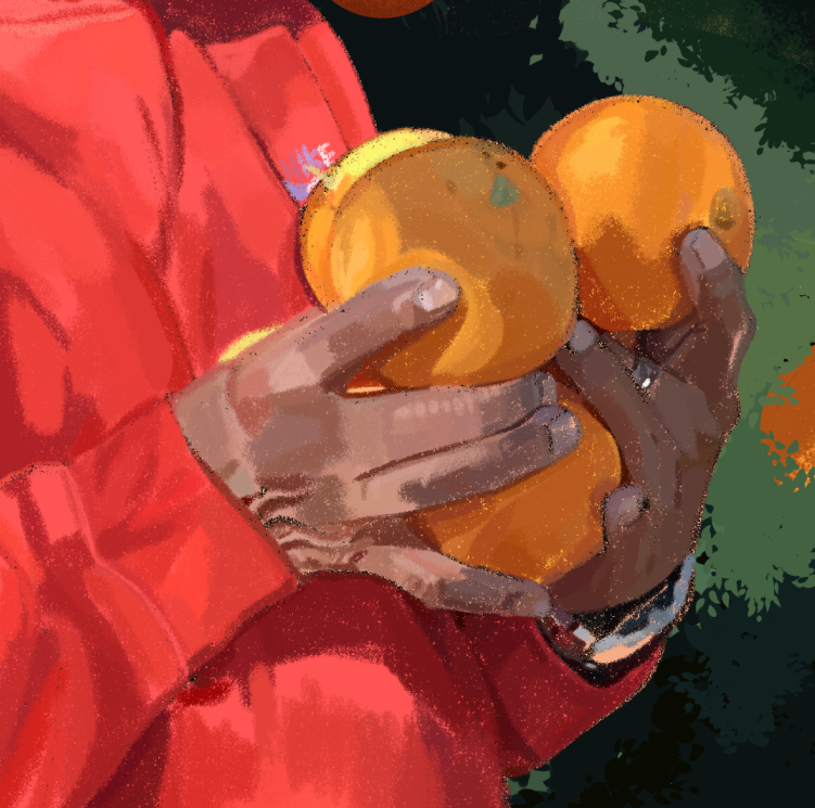 holding food fruit male focus 1boy solo holding food  illustration images