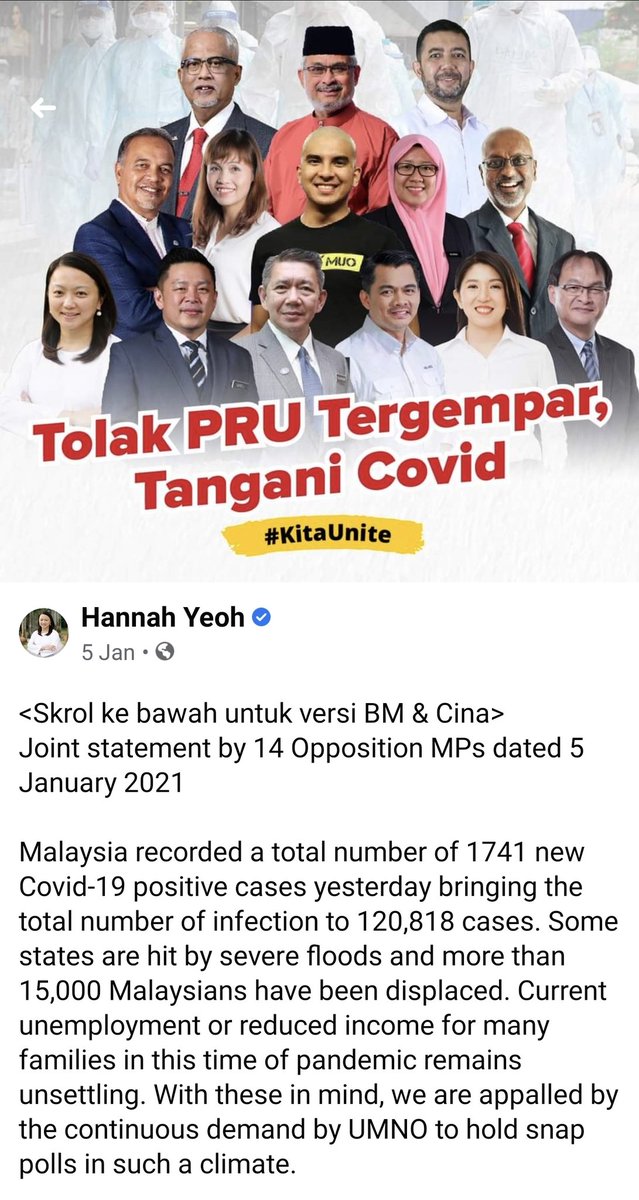 hannahyeoh's tweet photo. @fmtoday Apa Menteri PN merepek ni? Pembangkang dah sejak Januari 2021 buat kenyataan menolak PRU tergempar semasa pandemik Covid. https://t.co/NbKQL6zP0W