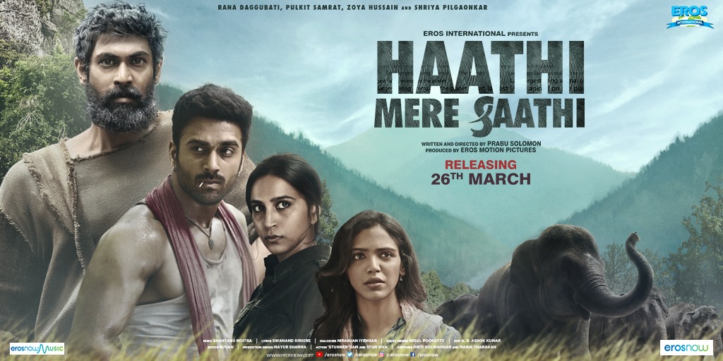 Are you ready for 2021's first trilingual film? The thrilling fight between Man VS Nature to #SaveTheElephants is back Stay tuned on @ErosNow for the trailer of Aranya and Kaadan releasing on 3rd March and Haathi Mere Saathi on the 4th of March! IN THEATRES on 26th March!