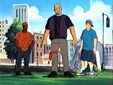 Clayton, Zap, and Wheeler confront Ronnie coming out of the school. "It's special education time, Ronnie. We gonna teach you a lesson!"