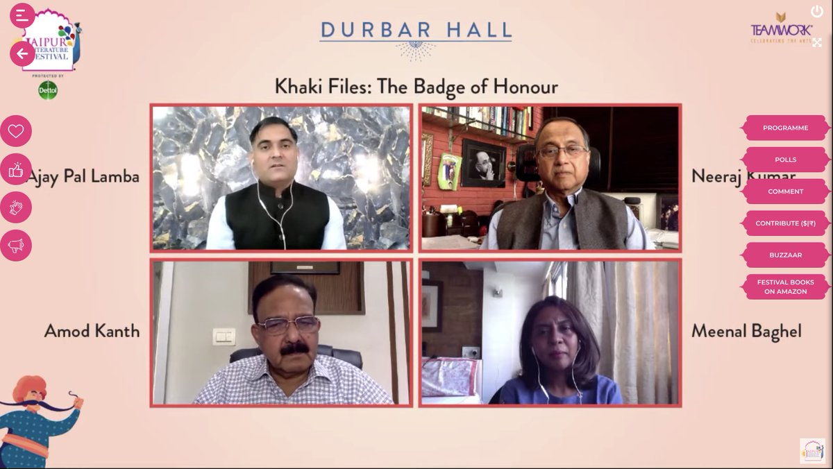 PenguinIndia's tweet photo. Neeraj Kumar, author of #KhakiFiles, is discussing law enforcement and his varied experiences, along with a prominent panel in conversation with @writemeenal, author of #DeathInMumbai.
👀 Tune in - https://t.co/dzsTnXzJ8H
👉 Durbar Hall @JaipurLitFest
#KeepReadingWithPenguin https://t.co/HEPSSNMPFB