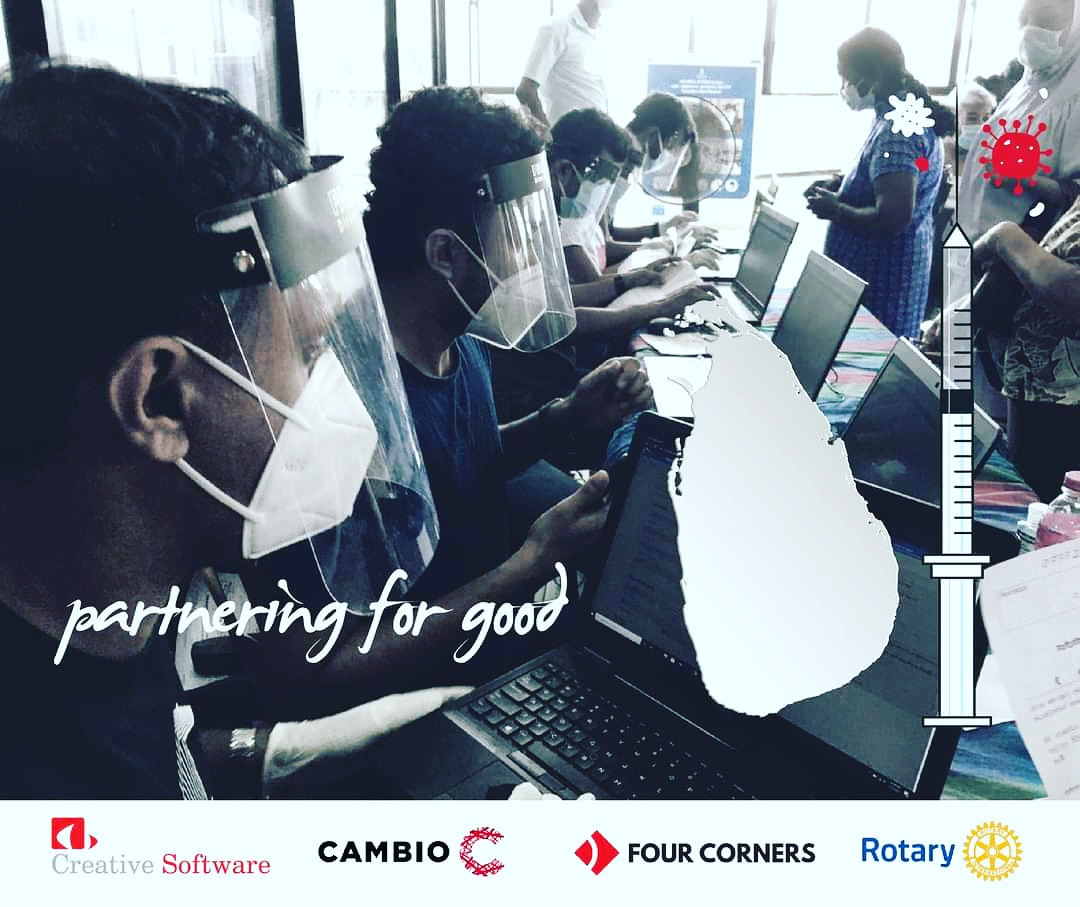 CreativeSoftLK's tweet photo. The Creative heart, proudly supporting the #COVID19 #VaccinationDrive together with Rotary District 3220, Cambio Software Engineering and Four Corners.  
Grateful for the volunteer heart of our Creatives.
#WeareCreative #CreativeHeart #COVID19VaccinationDrive #60andover https://t.co/TGoYdQd5fC