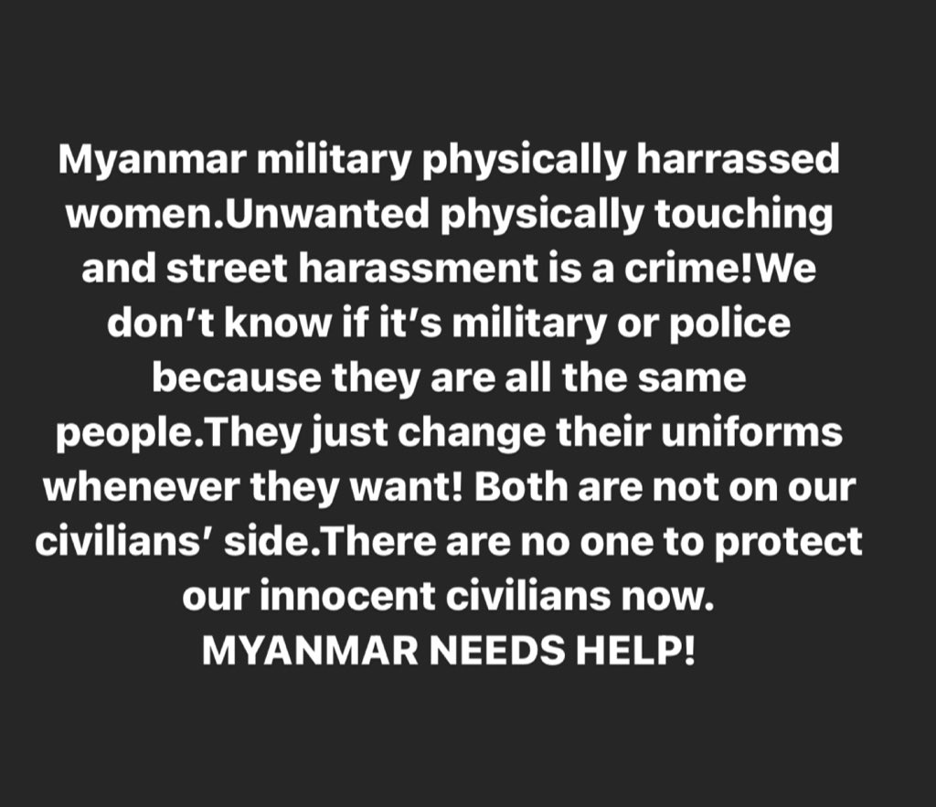 MilkTeaMM_MTAM's tweet photo. They killed our lives. 
They stole our belongings.
They broke into our houses at night. 
They arrest innocent people.

As a citizen of #Myanmar,I declare
Myanmar Police Force and Myanmar Military as the worst terrorist organizations in the whole world.

#WhatsHappeningInMyanmar https://t.co/BcindjsOun