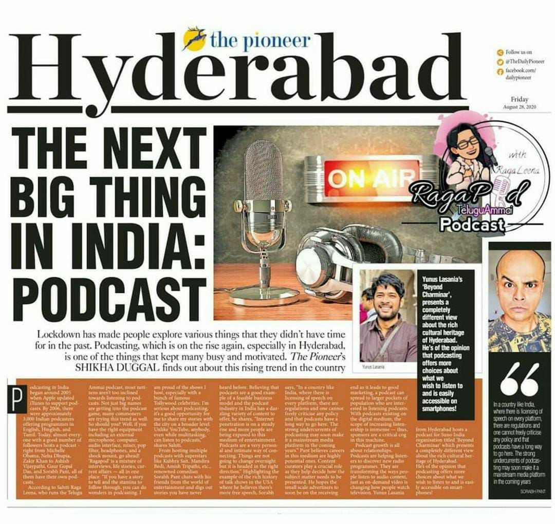 ragapod_podcast's tweet photo. Featured on #ThePioneer
@spotifypodcasts @anchor @JioSaavn @ApplePodcasts @Spotify @RadioPublic @Breaker @gaana
#telugupodcast #ApplePodcasts #googlepodcasts #Spotify #spotifytelugu #anchorfm #teluguradio #pocketcasts #radiopublic #breaker #JioSaavn #jiosaavnpodcasts #ragapod https://t.co/VWPlKkIaEh