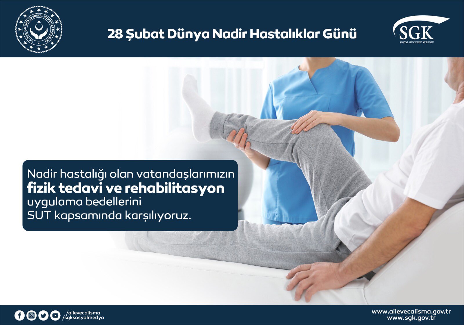 sgk on twitter nadir hastaligi olan vatandaslarimizin fizik tedavi ve rehabilitasyon uygulama bedellerini sut kapsaminda karsiliyoruz dunyanadirhastaliklargunu https t co cgmwybrzdf twitter