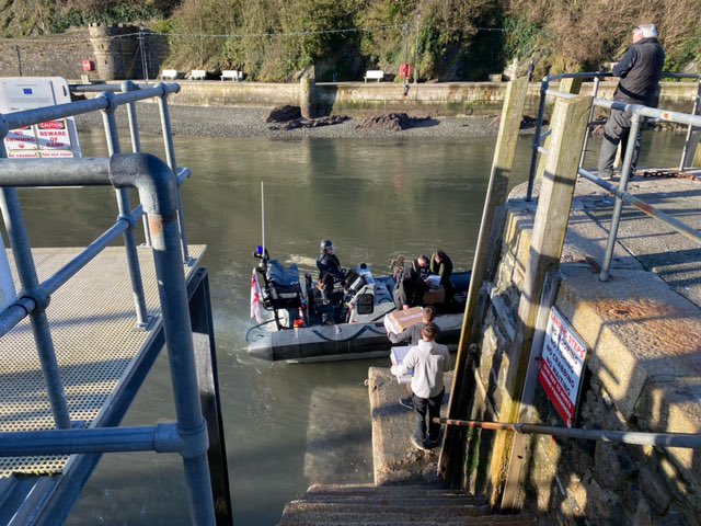 Having sailed on operations in total COVID isolation a month ago Westminster’s sea boat crew picked up 190 well deserved, socially distanced but still delicious pasty from Looe. Thanks to @martinsdairybakery for helping keep moral high! Photos by Lucy Butters