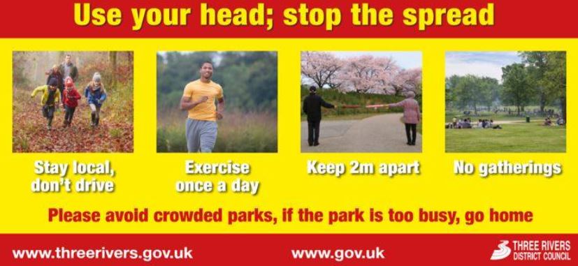 While you can still go to the park for exercise please stay 2m apart from others. Consider coming back to the park later or using  another local green space if it is too busy to safely do this. Every action counts when it comes to protecting ourselves and  loved ones from covid19