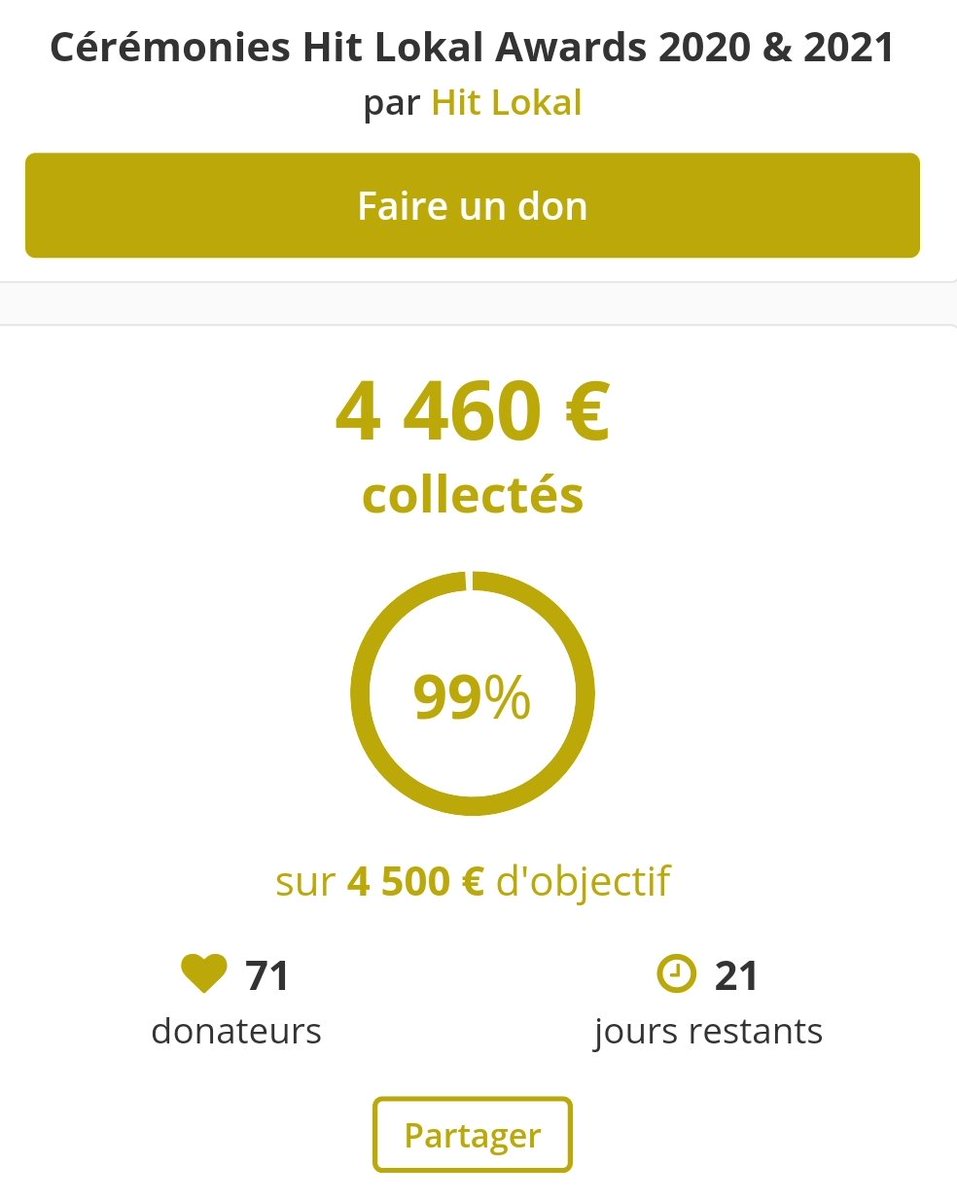 HitLokal's tweet photo. 4460€ soit 99% du premier objectif
On arrive à 4500€ aujourd'hui ?
Vous pouvez le faire même 1€ peut nous aider, vraiment 
https://t.co/afaXfrqD1Z https://t.co/weRDfnx1LC