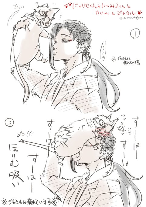 ■にゃんこびぁ  と  じゃみかり。(ジャミカリ) 

何かの魔法でにゃんこびぁが現れた、そんな日常。
空気を吸うようにジャミカリしてる♡ 