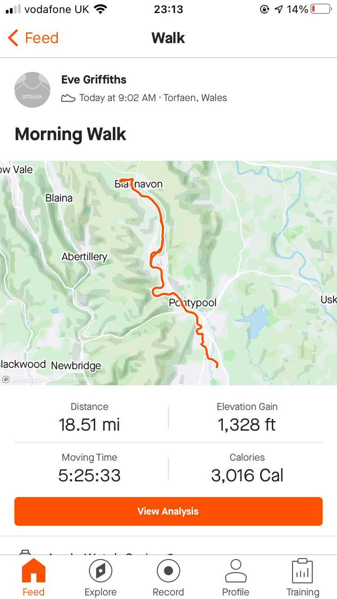 EveGriffiths2's tweet photo. Decided yesterday to walk a marathon, my watch died so then had to record on my phone https://t.co/sJ9y0uw3y6